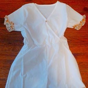 White girl short jumpsuit